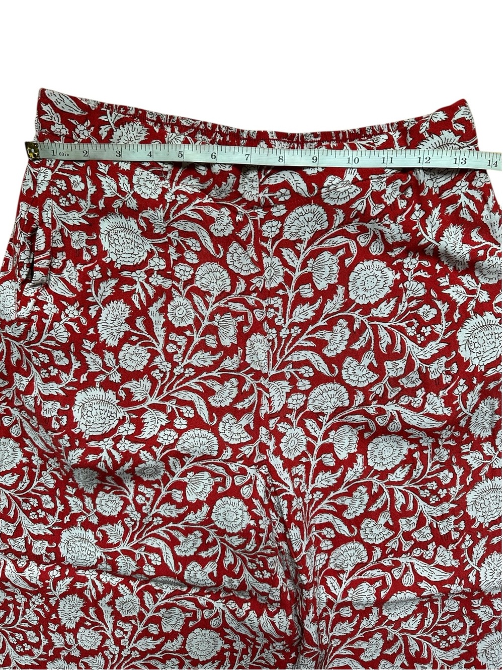 Red Floral Wide-Leg Pants - Picture 3 of 7